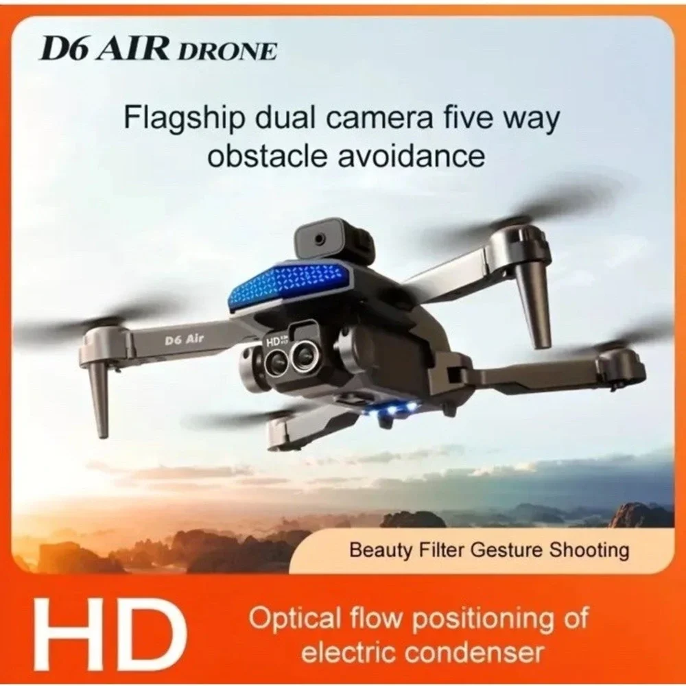 DLRC D6 AIR HD Dual Camera Drone Foldable WiFi FPV Quadcopter w/2 Batteries/Case